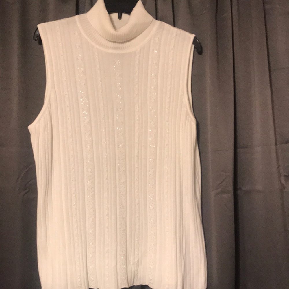 Beauty embellished Sleeveless turtleneck sweater